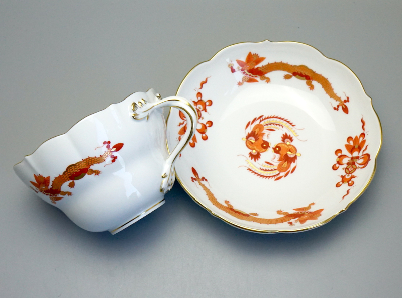 Meissen Jumbogedeck reicher roter Drache 1 Wahl.