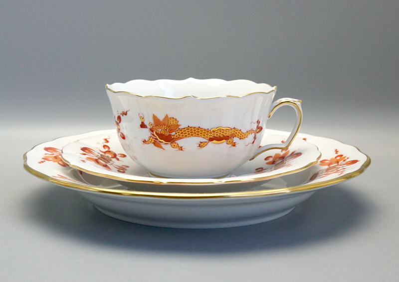 Meissen Teegedeck reicher Drache rot 1 Wahl.