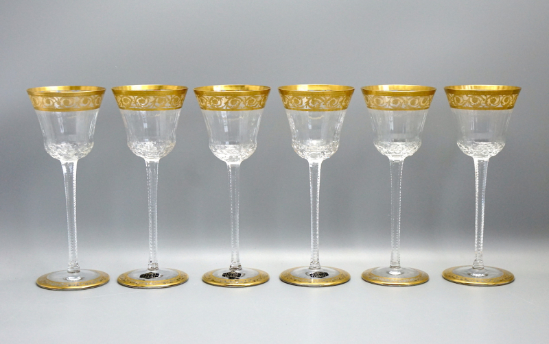 6 Weingläser Modell Thistle Saint Louis H-21 cm.