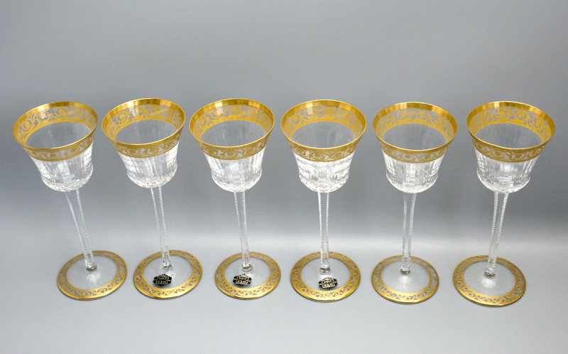 6 Weingläser Modell Thistle Saint Louis H-21 cm.