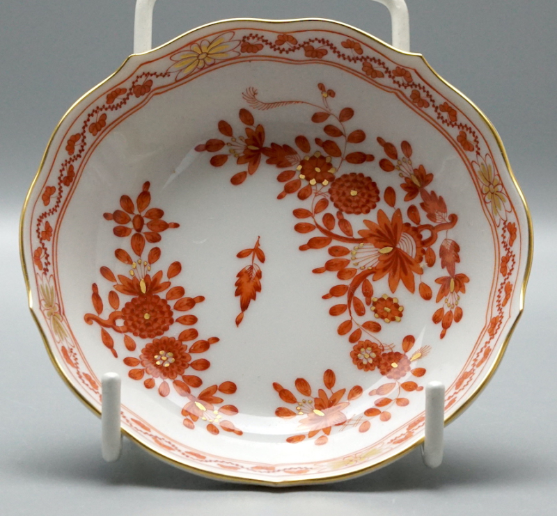 Meissen Mokkagedeck Indische Korallenrot Malerei, 1 Wahl.