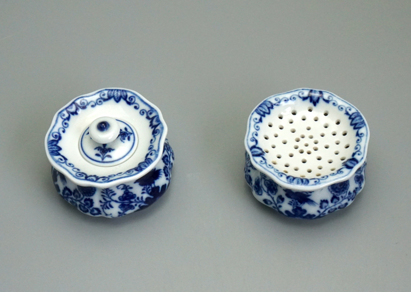 MEISSEN Schreibset (3-teilig) „Fels- und Vogelmalerei“ – Knaufzeit (1860–1924) – 1. Wahl