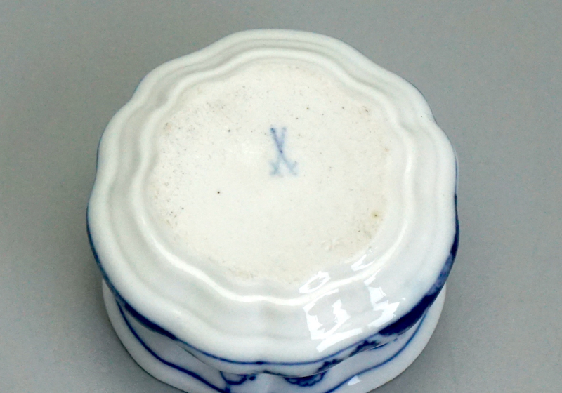 MEISSEN Schreibset (3-teilig) „Fels- und Vogelmalerei“ – Knaufzeit (1860–1924) – 1. Wahl