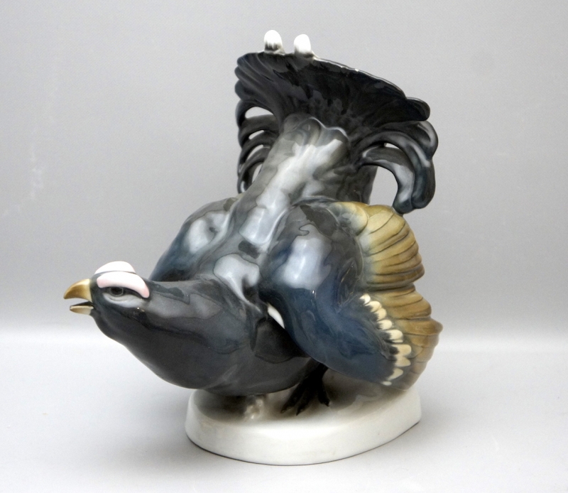 Volkstedt Karl Ens Porzellan Figur Vogel Auerhahn.