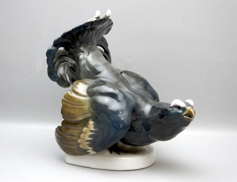 Volkstedt Karl Ens Porzellan Figur Vogel Auerhahn.