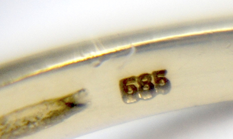 Diamantenring Goldring 585er Gold, ca. 0,13 Karat.