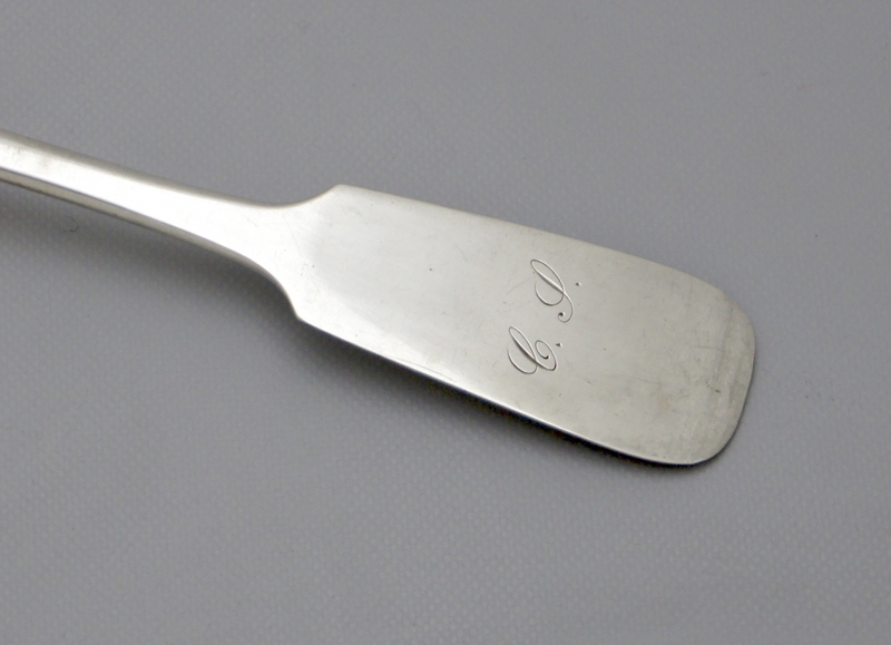 Gemüselöffel 800er Silber A. Künne Altena mit Monogramm.
