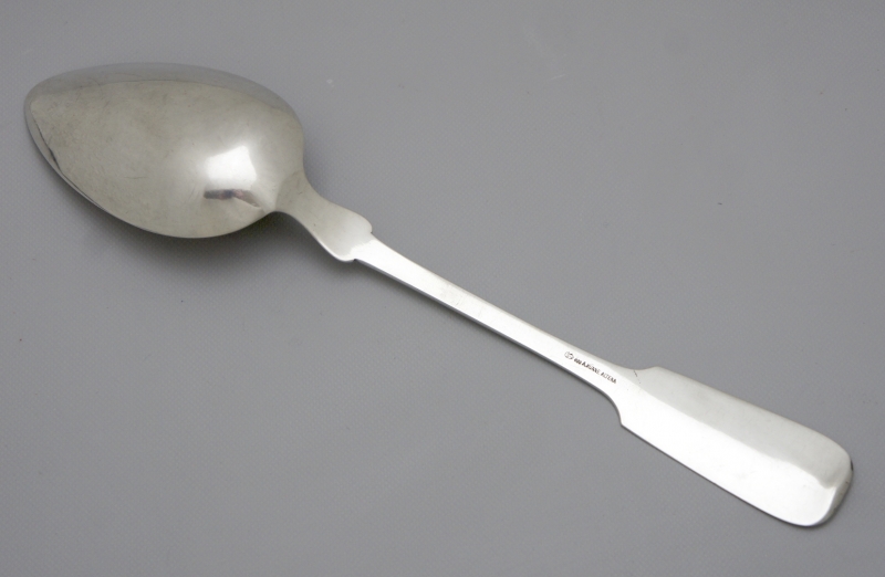 Gemüselöffel 800er Silber A. Künne Altena mit Monogramm.