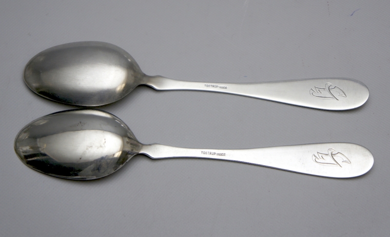 2 Speiselöffel Silber 830er Tostrup